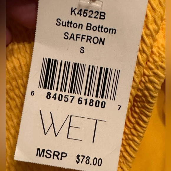 NWT WET SWIMWEAR Bright Yellow Bikini Bottom with Side Ties - Picture 6 of 9